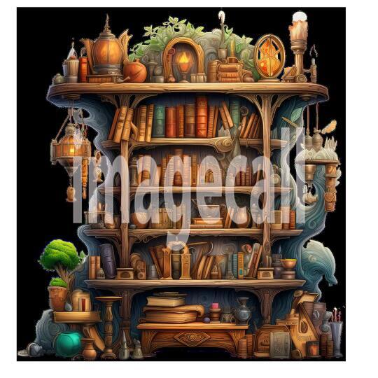 Clipart Fantasy Bookcase 13300dpi