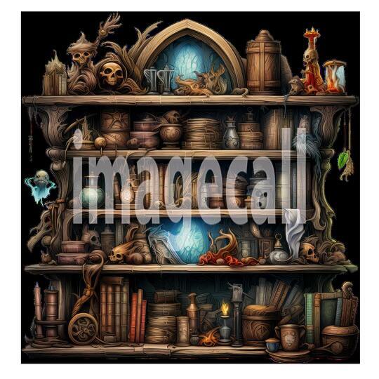 Clipart Fantasy Bookcase 15300dpi