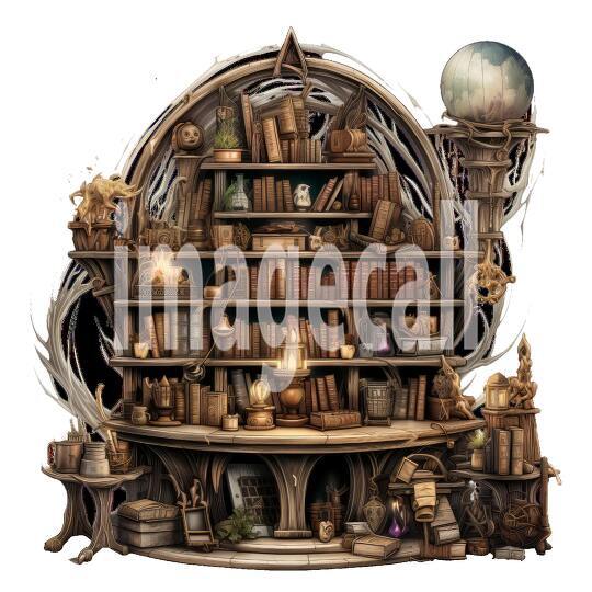 Clipart Fantasy Bookcase 18300dpi