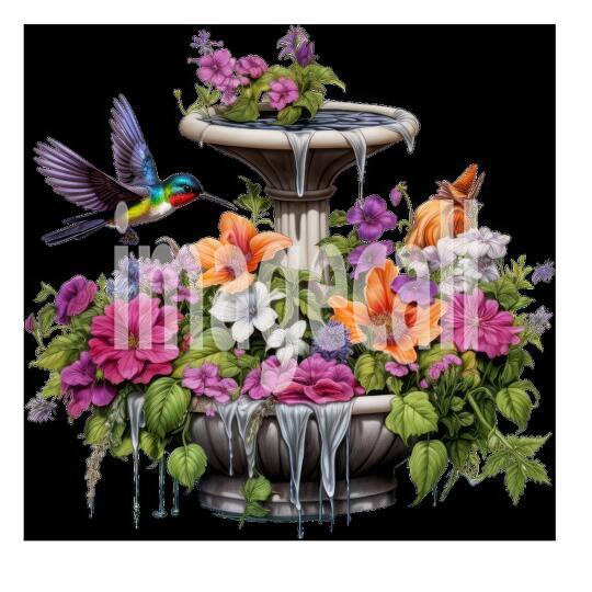 Clipart Floral Bird Bath (1)