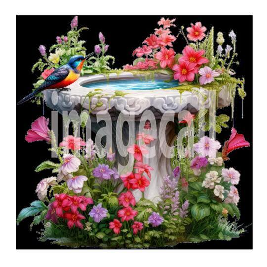 Clipart Floral Bird Bath (18)
