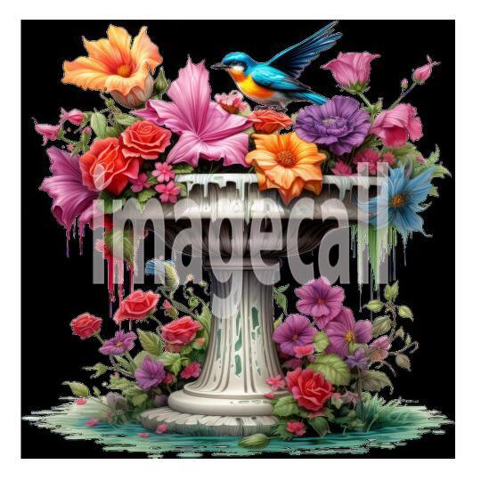 Clipart Floral Bird Bath (3)