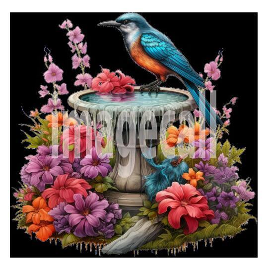 Clipart Floral Bird Bath (4)