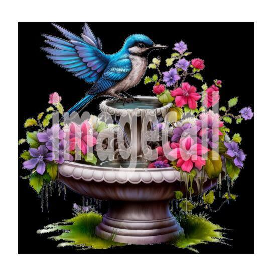 Clipart Floral Bird Bath (5)