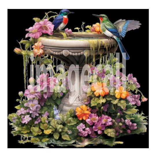 Clipart Floral Bird Bath (6)