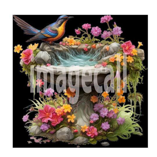 Clipart Floral Bird Bath (7)