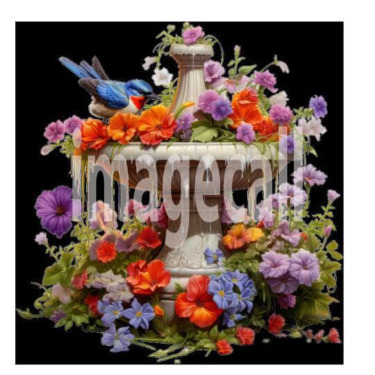 Clipart Floral Bird Bath (8)