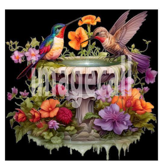Clipart Floral Bird Bath (9)