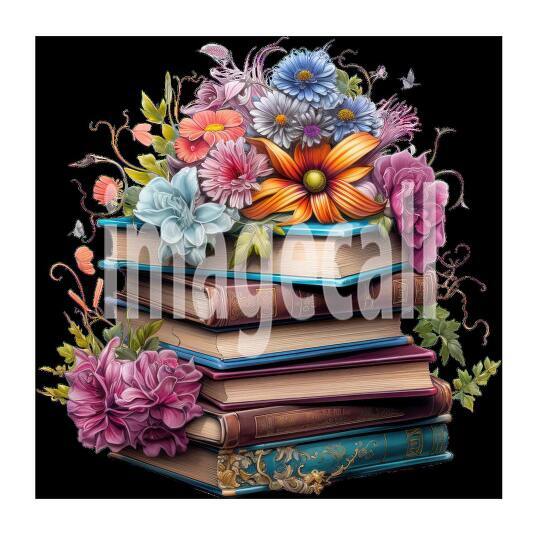 Clipart Floral Books (10)