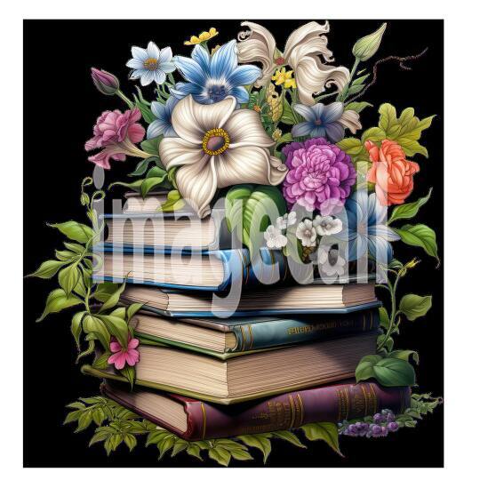 Clipart Floral Books (12)
