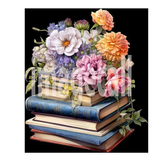 Clipart Floral Books (15)