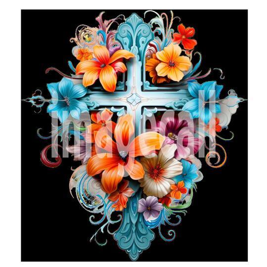 Clipart Floral Cross (10)