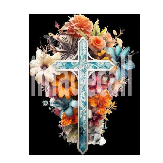 Clipart Floral Cross (11)