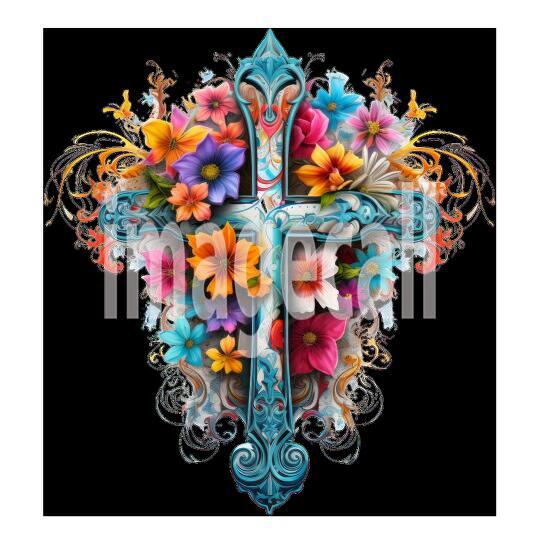 Clipart Floral Cross (15)