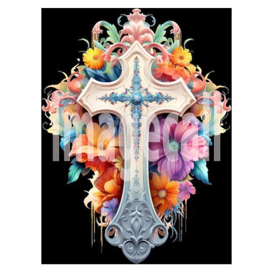 Clipart Floral Cross (17)