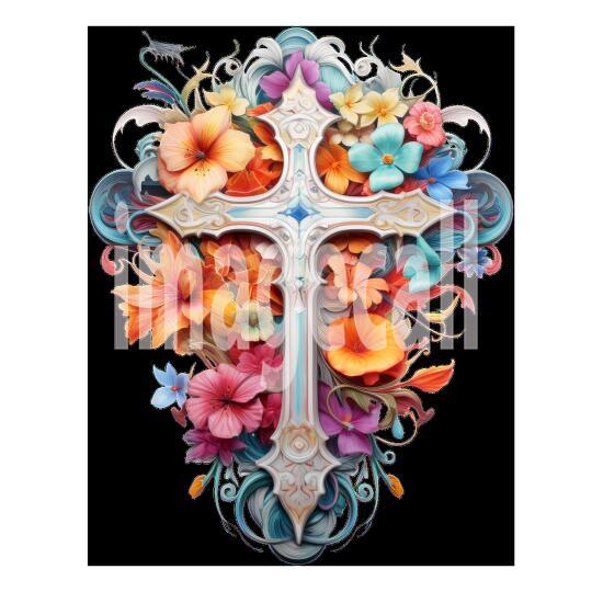 Clipart Floral Cross (18)