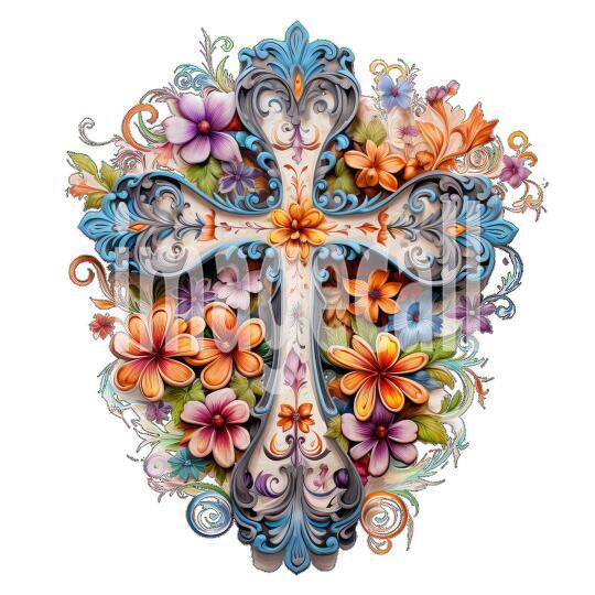 Clipart Floral Cross (19)