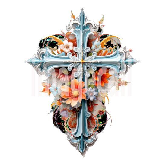 Clipart Floral Cross (2)