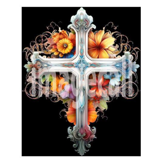 Clipart Floral Cross (3)