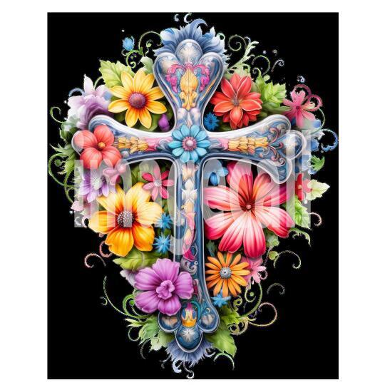 Clipart Floral Cross (8)