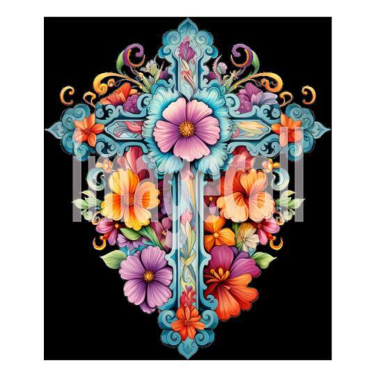 Clipart Floral Cross (9)