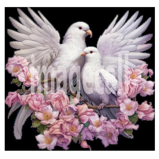 Clipart Floral Doves 19-300dpi