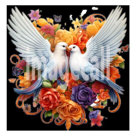 Clipart Floral Doves 4-300dpi