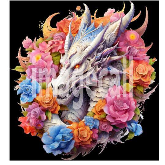 Clipart Floral Dragon (11)