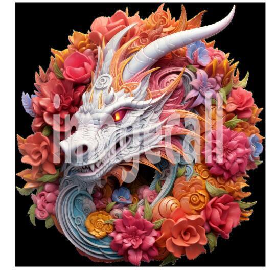 Clipart Floral Dragon (16)