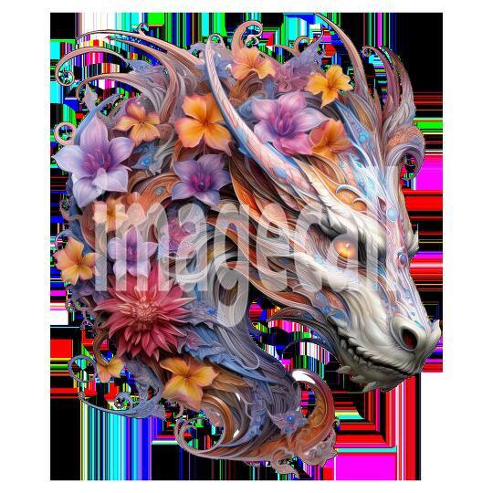 Clipart Floral Dragon (19)
