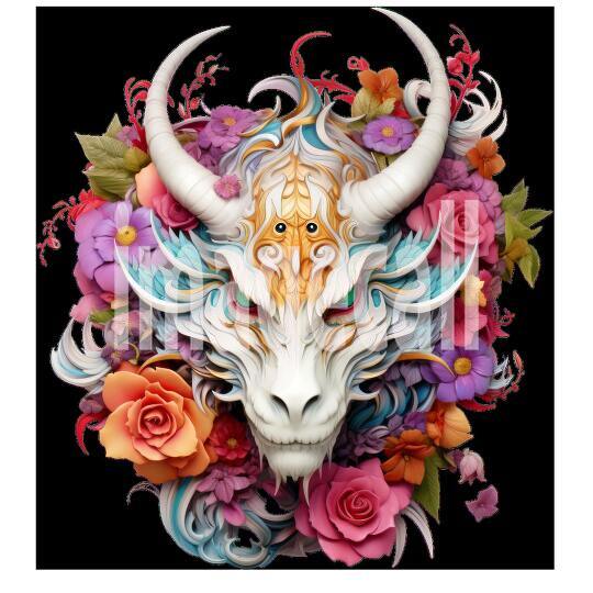 Clipart Floral Dragon (2)