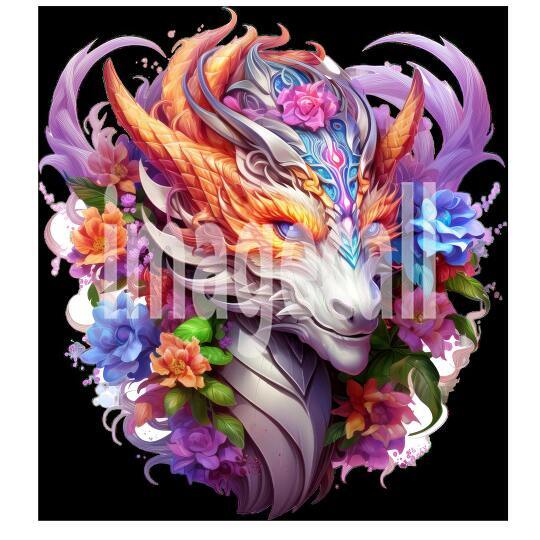 Clipart Floral Dragon (4)