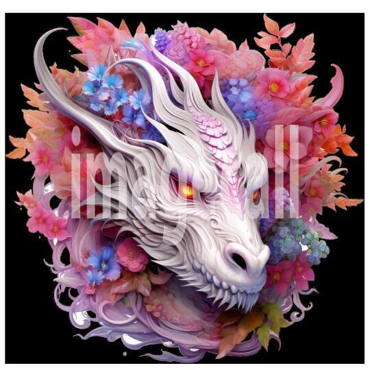 Clipart Floral Dragon (5)