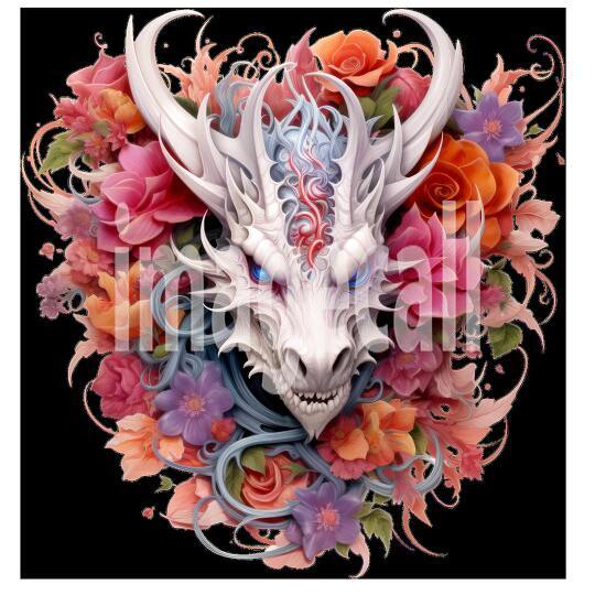 Clipart Floral Dragon (7)