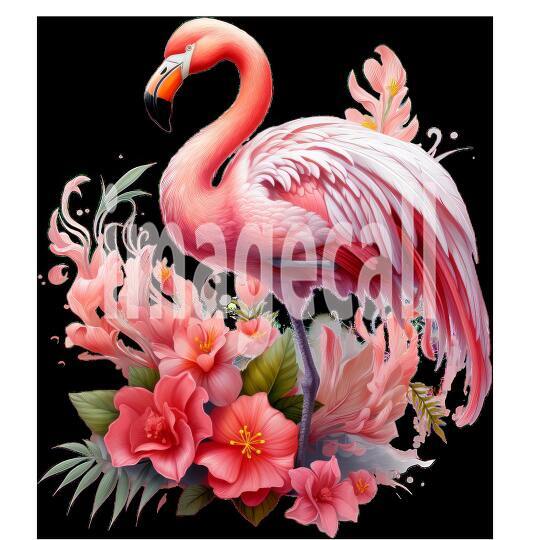 Clipart Floral Flamingos (1)