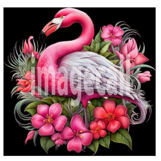 Clipart Floral Flamingos (10)