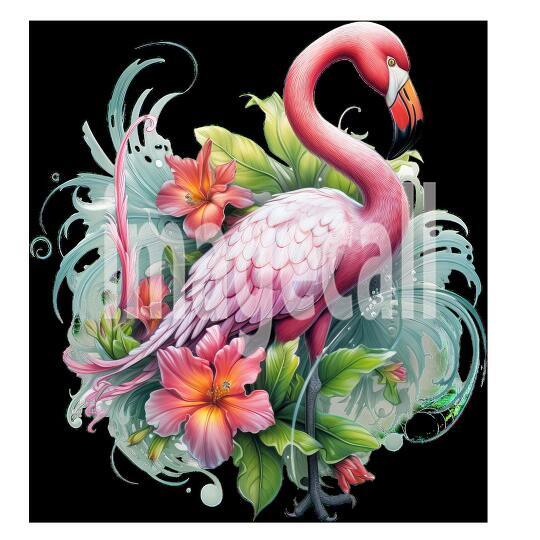 Clipart Floral Flamingos (15)