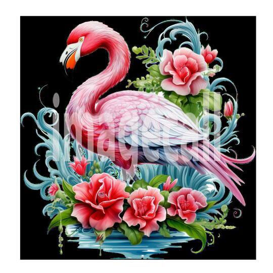 Clipart Floral Flamingos (16)