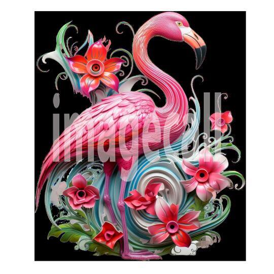 Clipart Floral Flamingos (17)