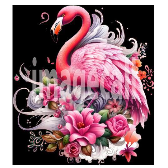 Clipart Floral Flamingos (18)