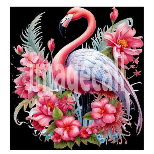 Clipart Floral Flamingos (2)