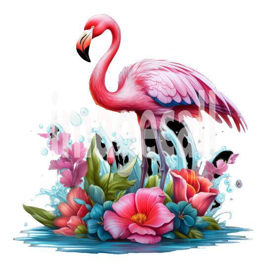 Clipart Floral Flamingos (20)
