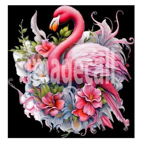 Clipart Floral Flamingos (6)