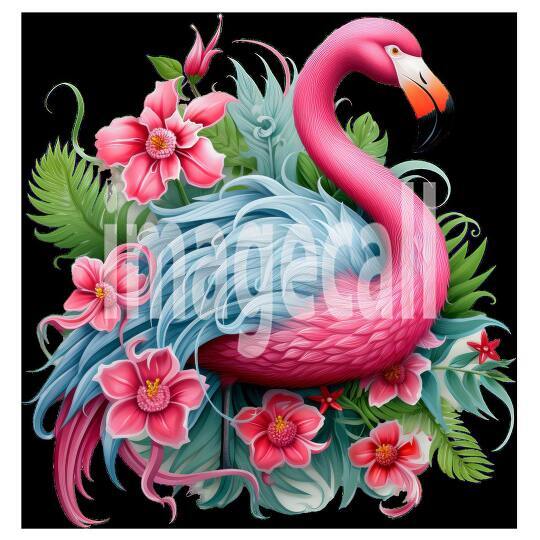 Clipart Floral Flamingos (7)
