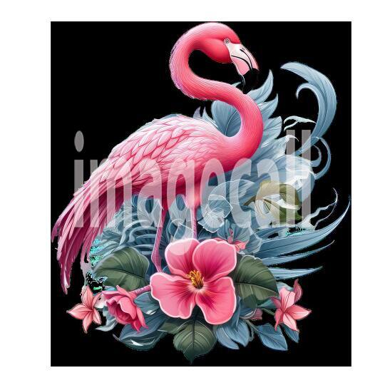 Clipart Floral Flamingos (8)