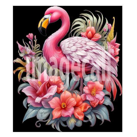 Clipart Floral Flamingos (9)