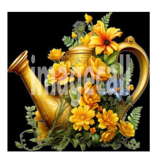 Clipart Floral Garden Watering Can (11)