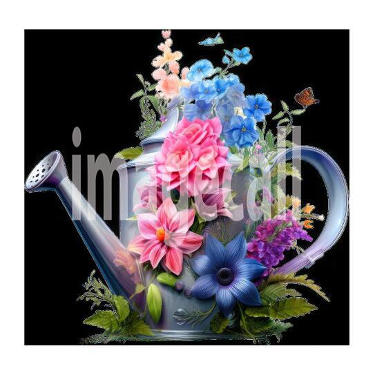 Clipart Floral Garden Watering Can (12)