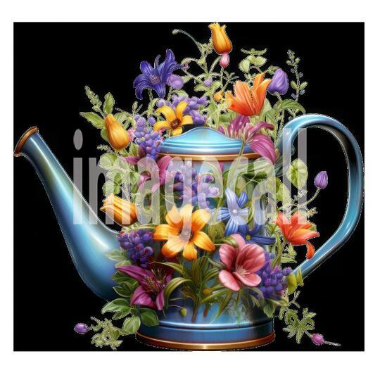 Clipart Floral Garden Watering Can (13)
