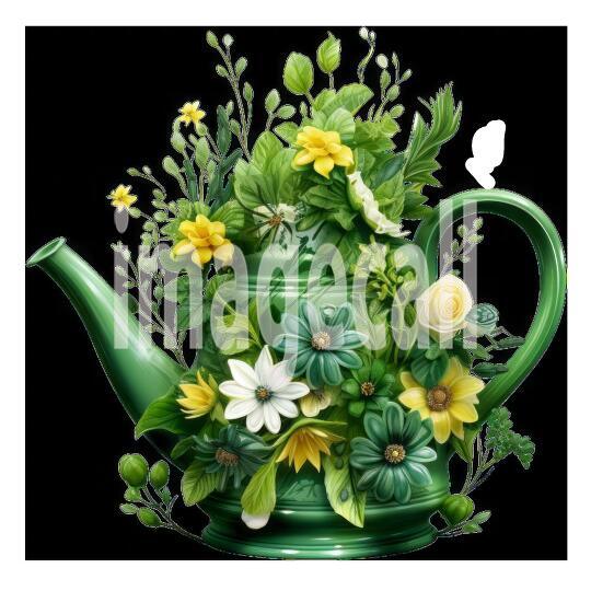 Clipart Floral Garden Watering Can (20)